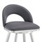 Armen Living Lottech Swivel Bar Stool in Brushed Stainless Steel with Gray Faux Leather 840254335417 - alternate 10